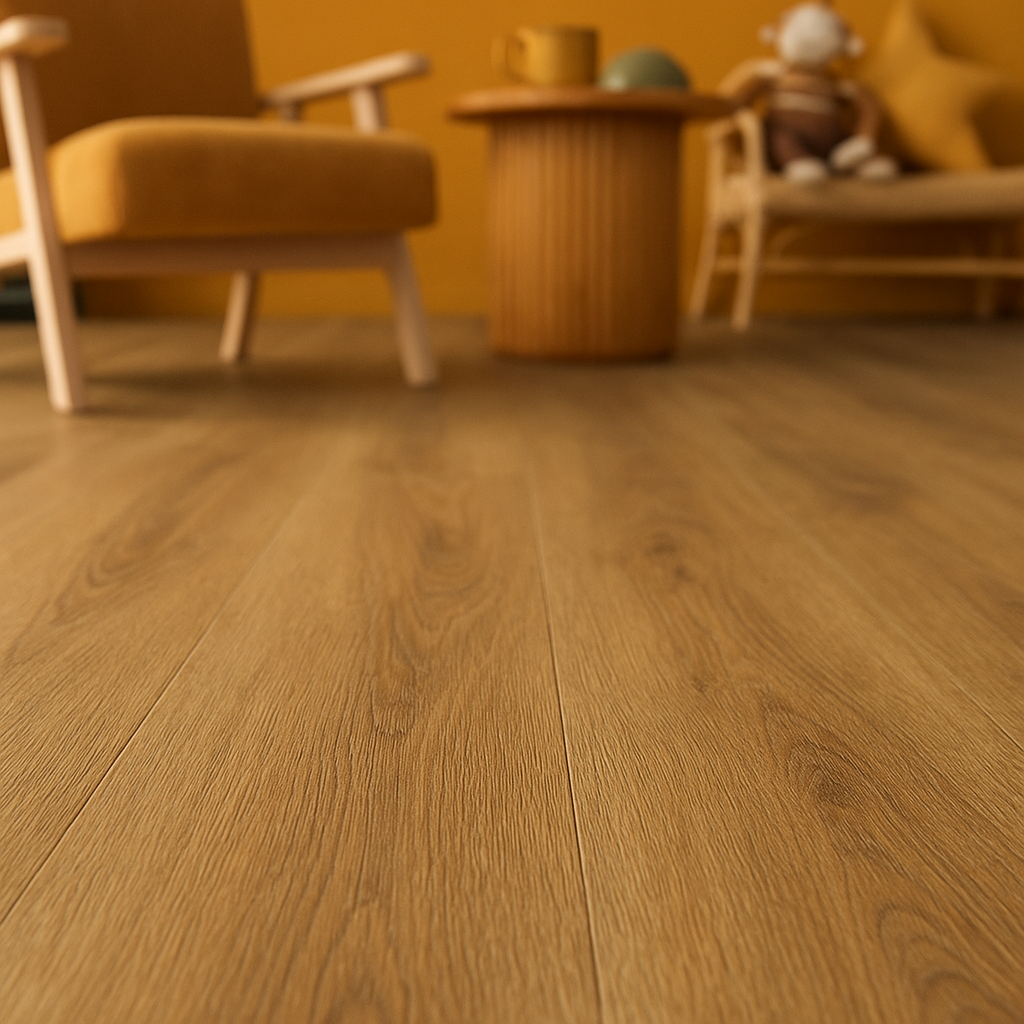 5mm Rigid Core LVT Flooring in Cottage Oak Finish - detail view