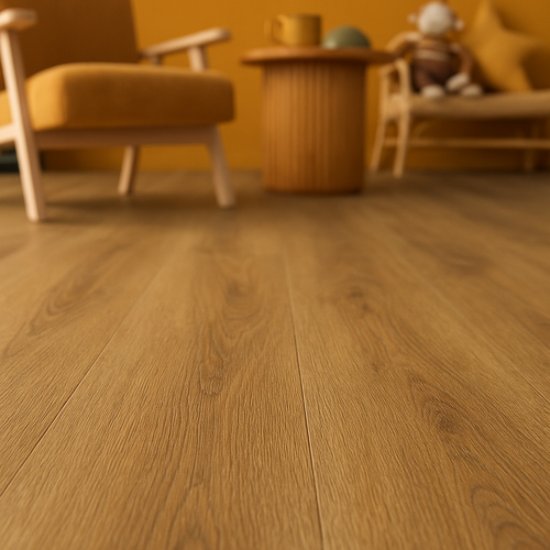 5mm Rigid Core LVT Flooring in Cottage Oak Finish - detail view