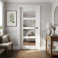 Internal White Shaker Door with 4 Light Obscure Glass, Primed, Made-to-Measure