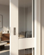 Internal Cottage 1 Light Pocket Door Set with Obscured Glazing, White Primed - detail view