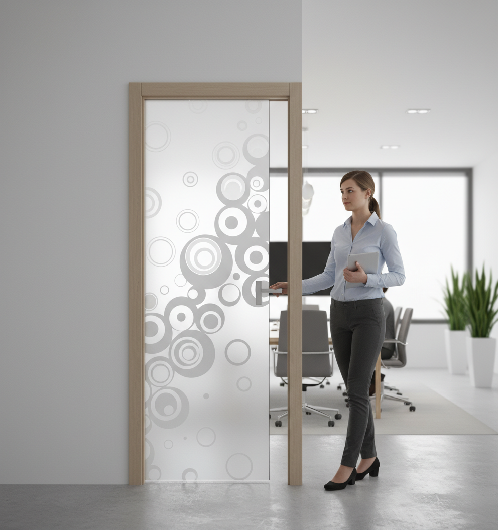 Premium Frameless Satin Glass Door with Easy-Clean Finish and 100mm Jambs, Customizable Up to 1026mm x 2040mm