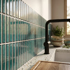 Linear Smooth Green Gloss Porcelain Wall Tile 315 x 296mm 0.93m² Coverage - detail view