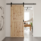 Premium Internal Unfinished Knotty Pine Top Mounted Sliding Barn Door - Durable, Customizable, Space-Saving Design for Rustic Charm - Image 2