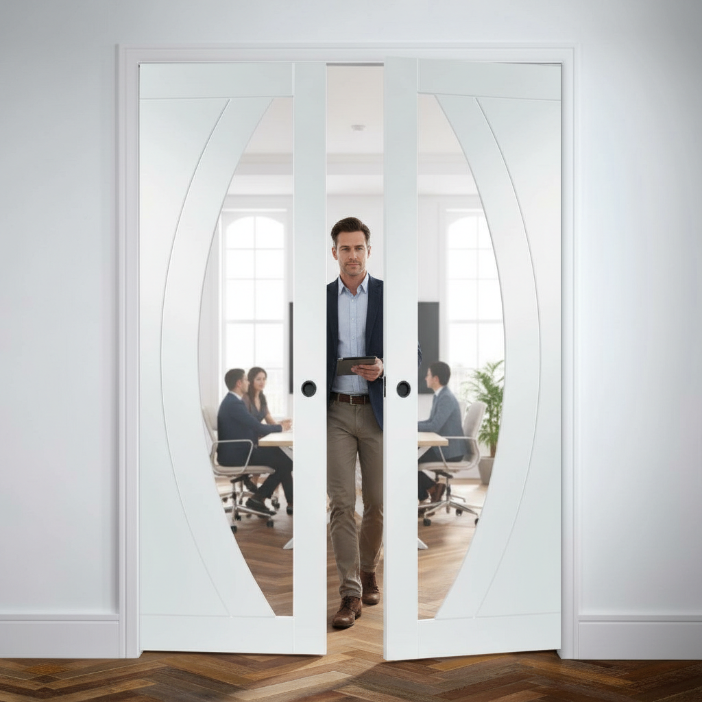 Premium Double Fire Rated Pocket Door System with Galvanised Steel Frame and High-Density Fire-Resisting Jambs