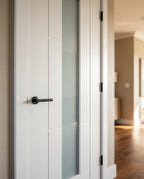 Internal White Door, Made-to-Measure, Primed Finish, 3 Panel, 1 Light Obscure Glass - detail view