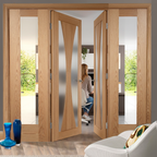 Premium Oak Room Divider with Glazed Demi Panels - Versatile Space Solution with Universal Frame Options