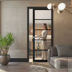 Premium Clear Glazed Pocket Door Set with Top Hung Frame, Adjustable Jambs, and 15-Year Guarantee for Contemporary Homes