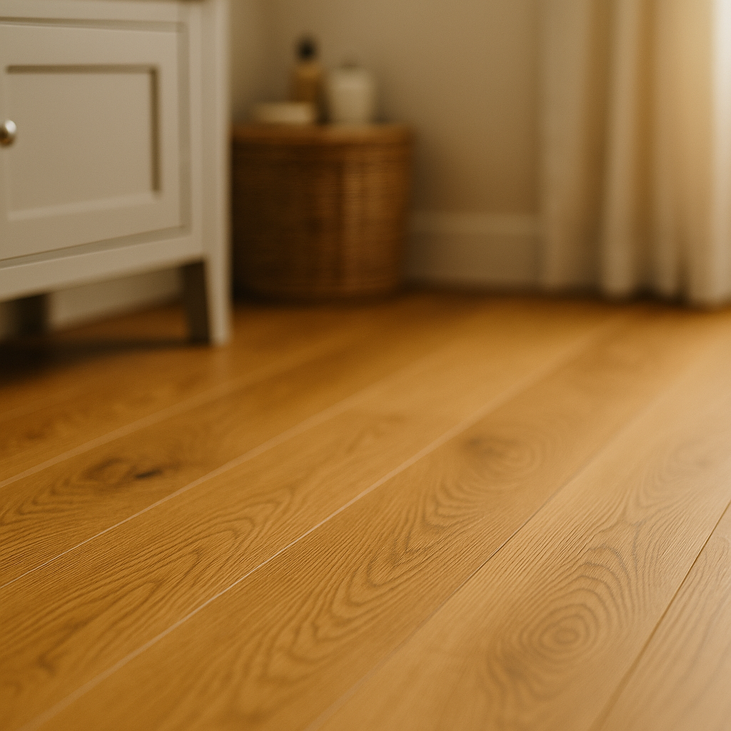 Oak Engineered Wood Flooring, 14mm Thick, Brushed UV Lacquered Finish - detail view