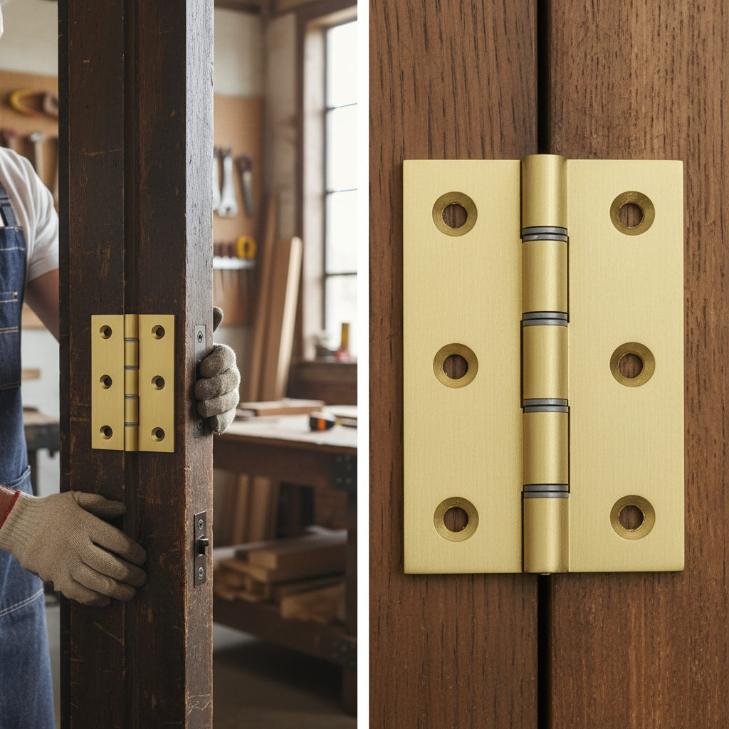 Premium Washered Butt Hinges 76mm - Elegant Satin Brass Finish for Internal Doors