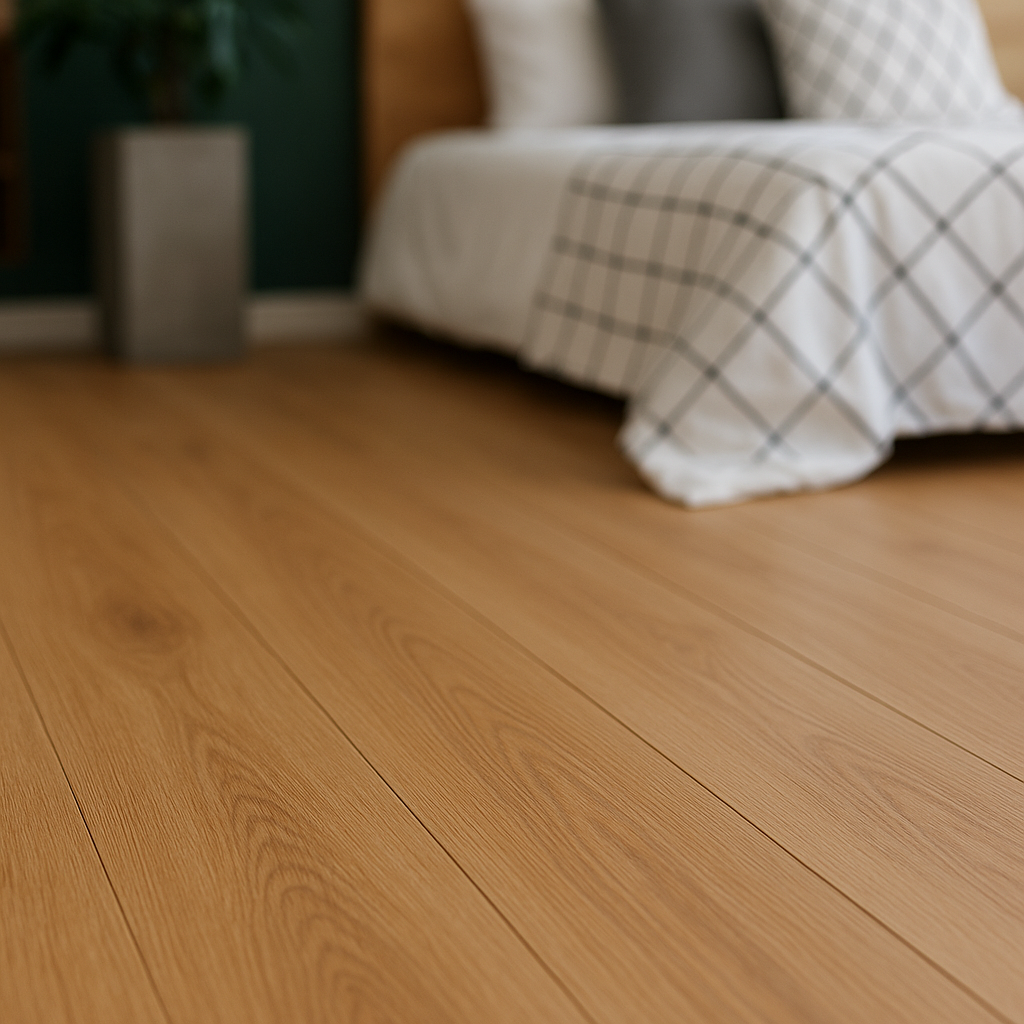 7mm Laminate Flooring in Oak Nature - Standard Plus Finish - detail view