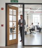 Premium Internal Oak Fully Finished Clear Glazed FD30 Fire Door - Custom Made to Any Size