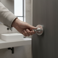 Premium Contemporary Round WC Turn and Release in Satin Chrome Finish with 10mm Rose Projection and 50mm Diameter