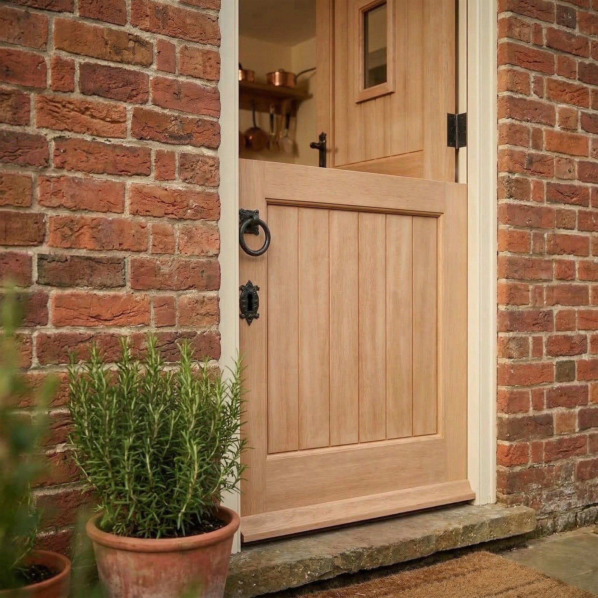 Hardwood External Door Unfinished with 14mm Double Clear Glass