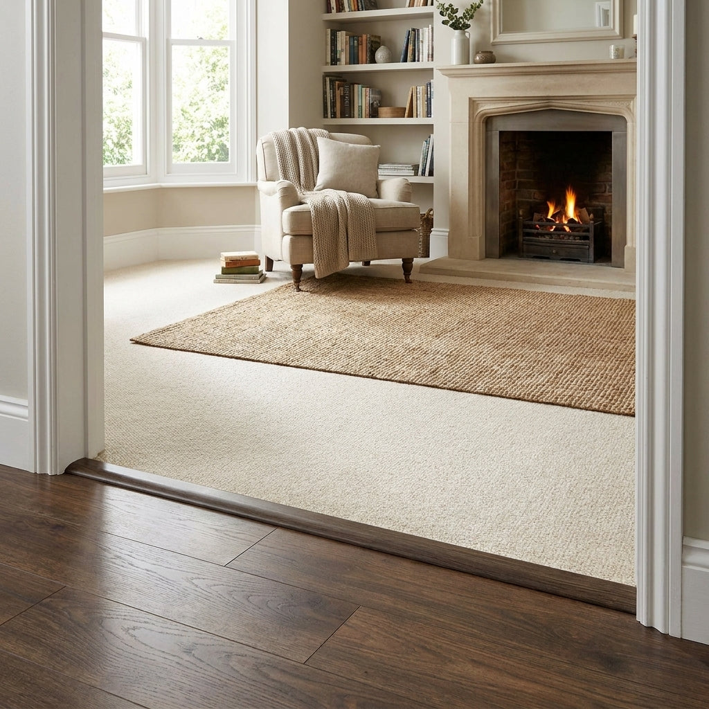 1m Walnut Laminate Door Bar Adapting Profile 1000mm x 12mm x 45mm