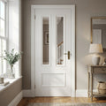Internal White Door Fully Finished with Clear Glass 3 Panels - Belgravia