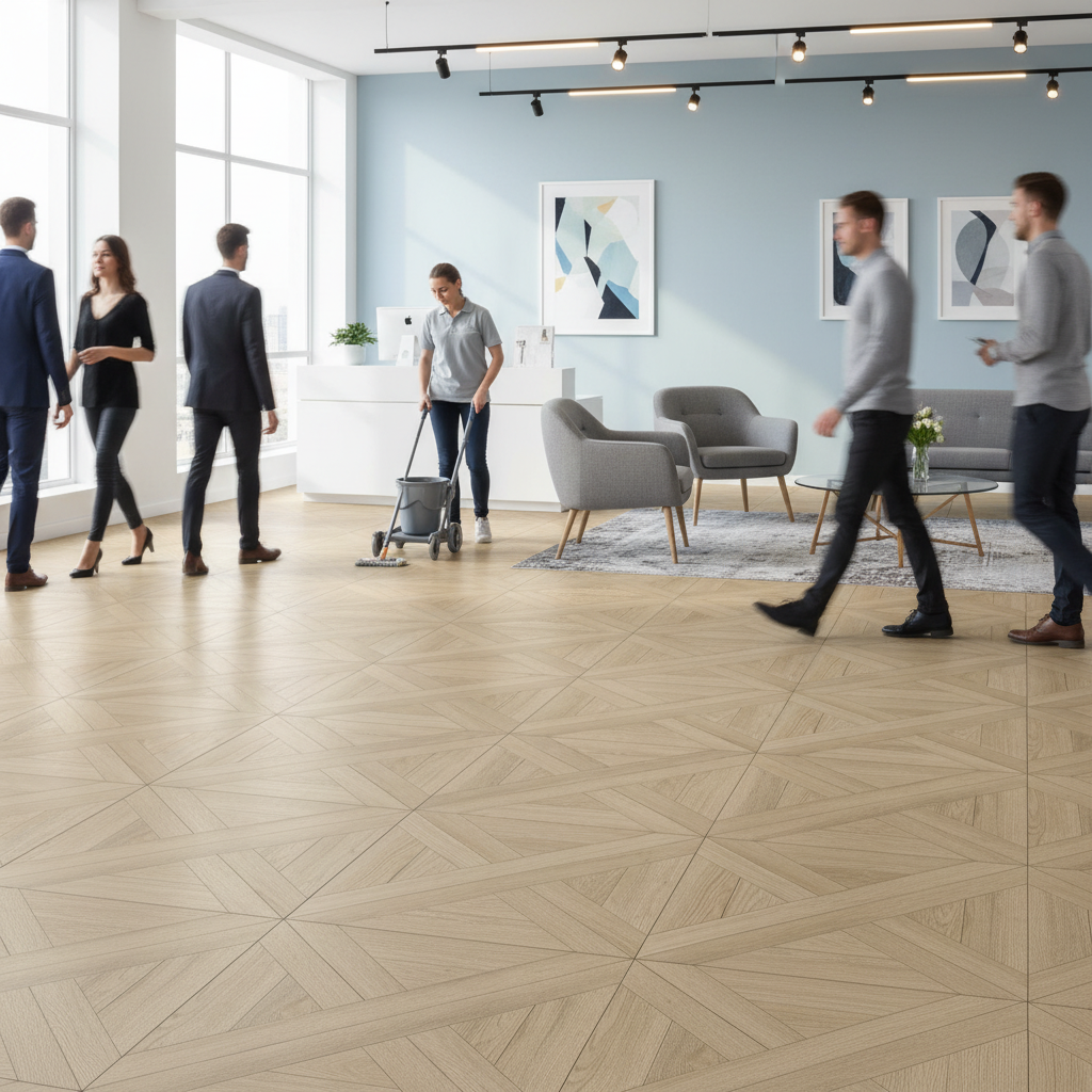 Premium 6.5mm Embossed Rigid Core Vinyl Flooring with UV Coating and Noise Reduction Underlay