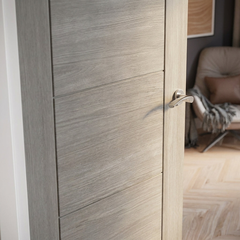 Internal Light Grey Fully Finished Ladder Door - detail view
