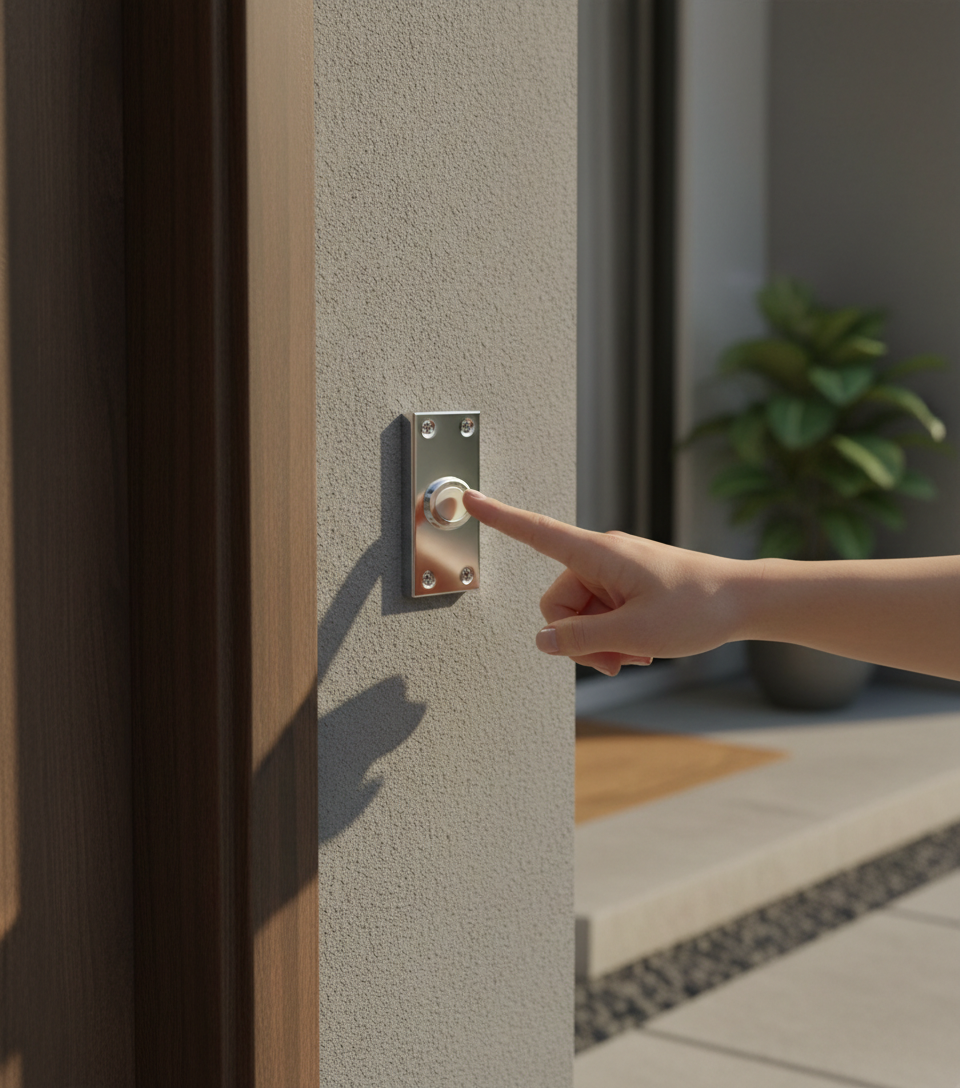 Premium Contemporary Bell Push with Matching Screws for Easy Installation - High-Quality Professional Grade for Industrial and Commercial Applications