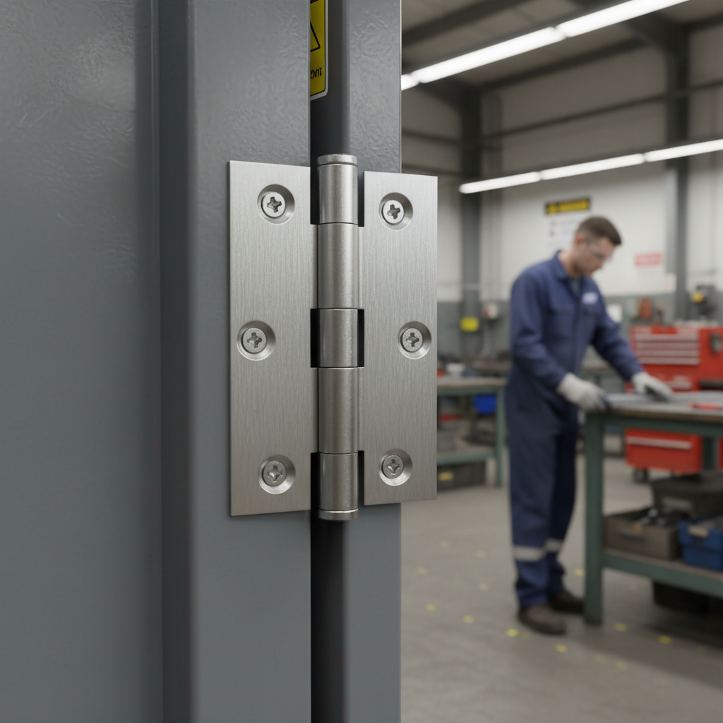 Premium 75mm Button Tipped Hinge Pair - High-Quality Steel Frame with Satin Chrome Finish for Contemporary Style