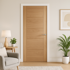 FD30 Fire Door in Unfinished Oak, Made-to-Measure Parma Style