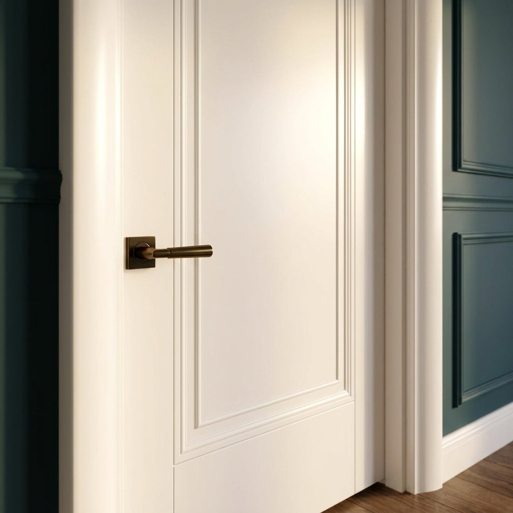 White Internal Made-to-Measure Primed Elegance Lancaster 1 Panel Door - detail view