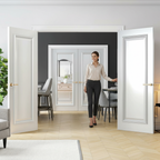 Premium White Primed Internal Door Pair with Solid Core and Traditional Mouldings for Elegant Interiors