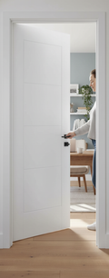 Premium Internal Smooth White Primed Ladder Style Door with Four Panels - Fire Rated Option Available