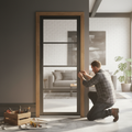 Premium Internal Fully Finished Industrial Studio 4 Light Clear Glass Door for Contemporary Interiors
