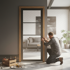 Premium Internal Fully Finished Industrial Studio 4 Light Clear Glass Door for Contemporary Interiors