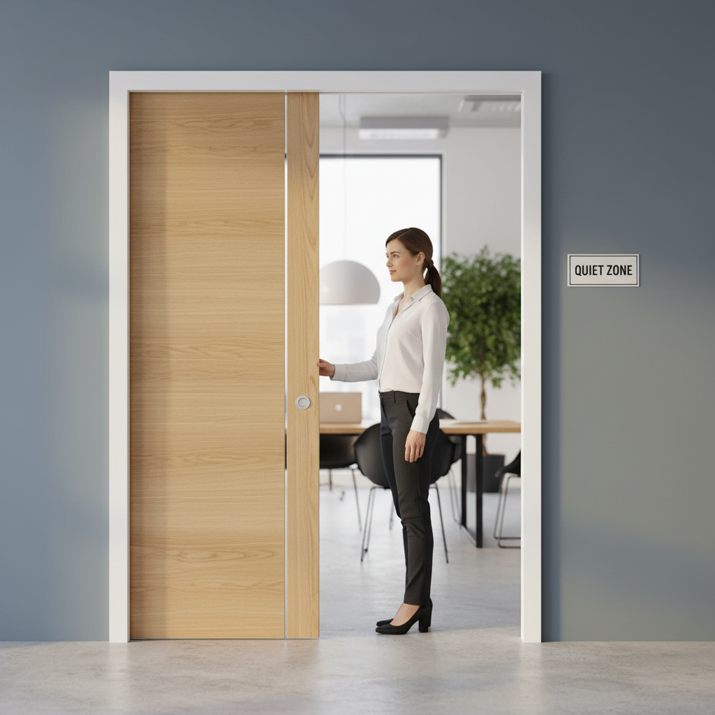 Premium Oak Internal Pocket Door System with Galvanised Steel Frame and Comprehensive Timber Lining Kit