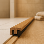 Oak End Profile Door Bar - Natural Oiled Finish, 990mm Length - detail view