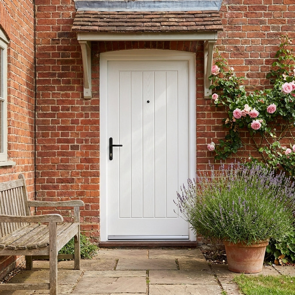 External Composite Farley Door - White Painted with Solid Timber Core