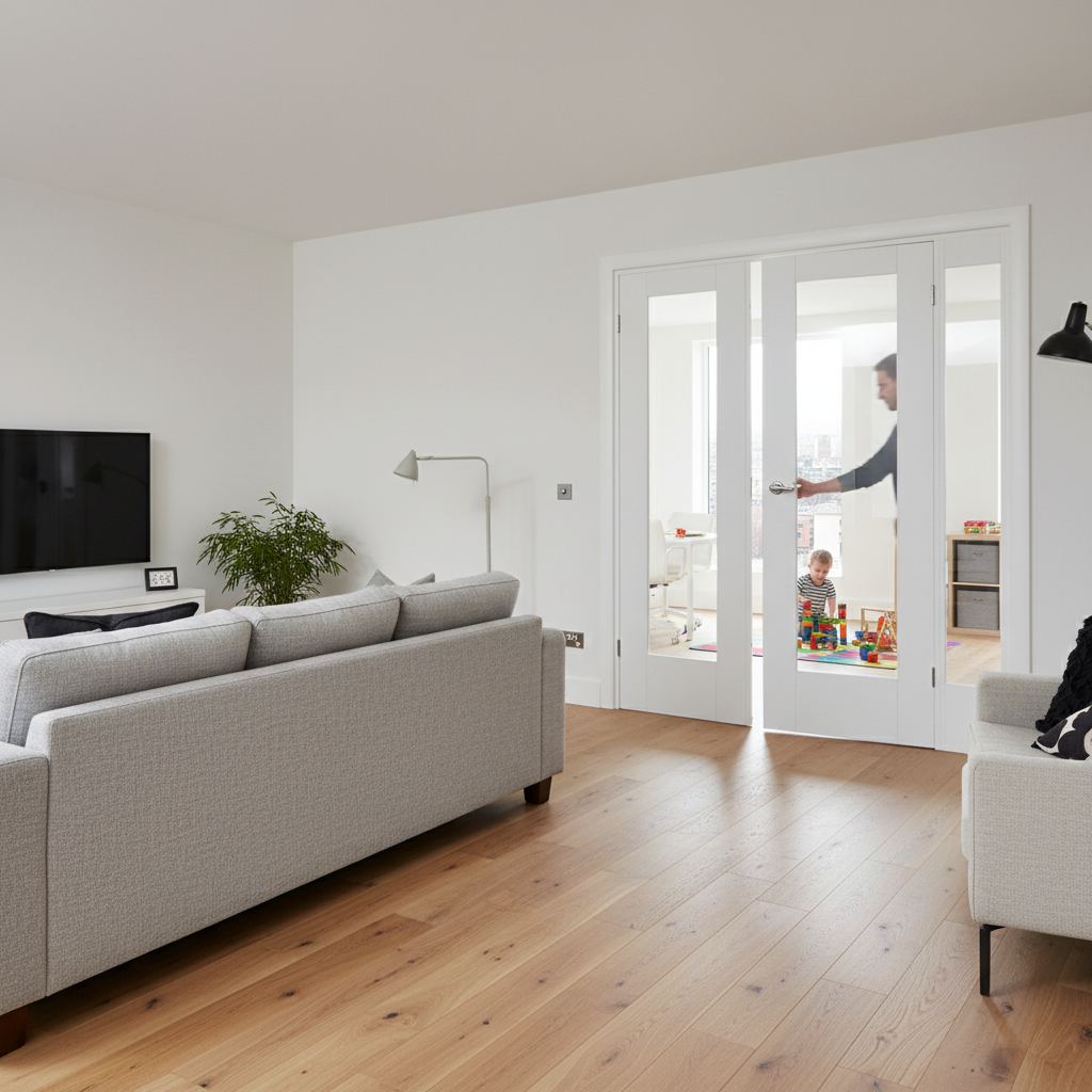 Premium Clear Glazed Room Divider with Single Door and Side Panel - Customizable Size Options