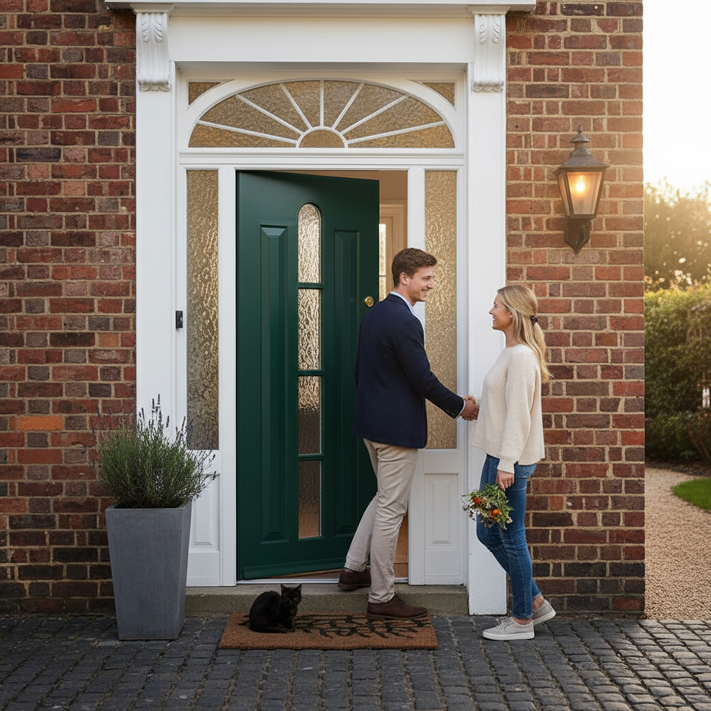 Premium Custom Made Arch Design External Door with Solid Merbau Hardwood and Choice of RAL Colours