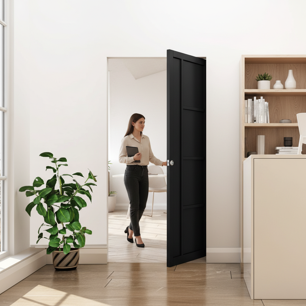 Premium Flush Pocket Door Set with No Architrave, Space-Saving Design and Innovative Track System for Modern Interiors