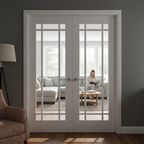 Premium Clear Glazed French Doors with Real Timber Mullions and Engineered Construction for Strength and Stability