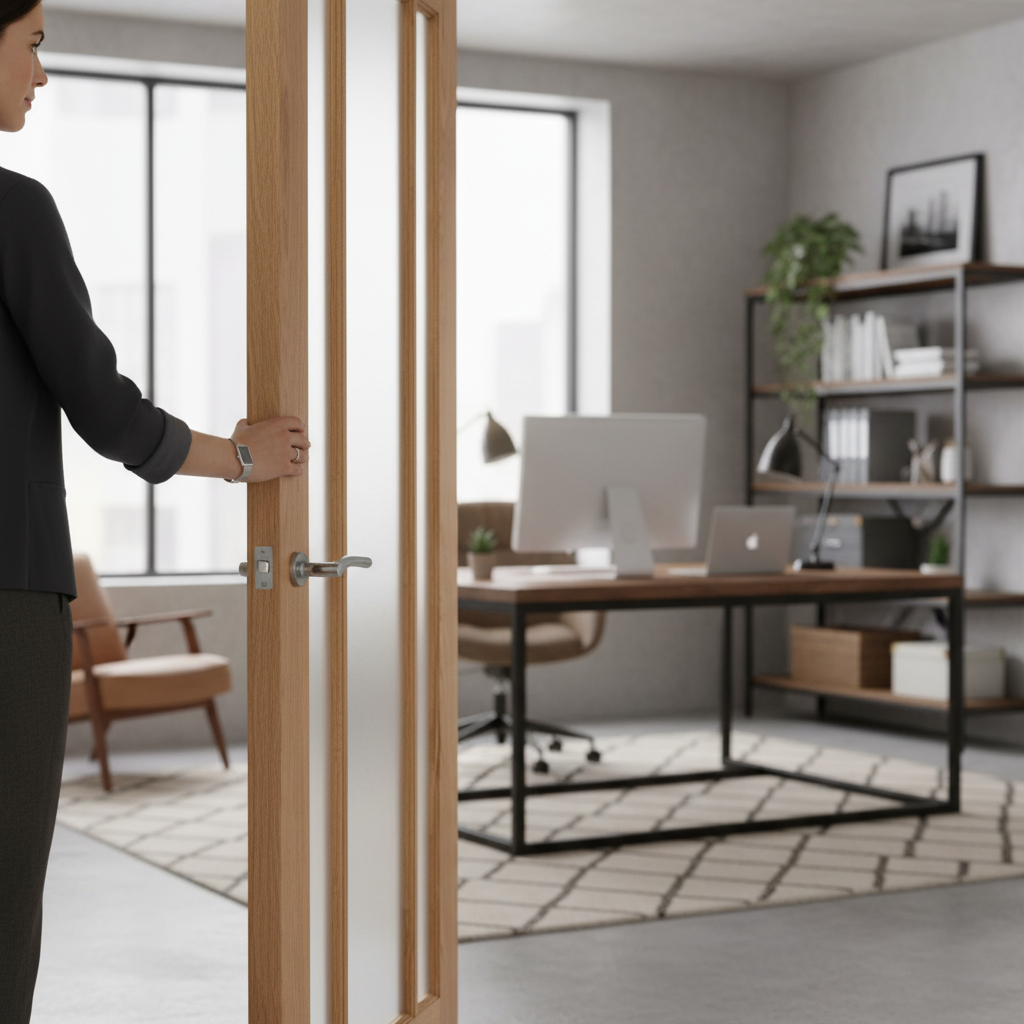 Premium Internal Clear Glazed FD30 Fire Door with Oak Veneer, Engineered Construction, and Clear Fire Rated Safety Glass