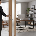 Premium Internal Clear Glazed FD30 Fire Door with Oak Veneer, Engineered Construction, and Clear Fire Rated Safety Glass