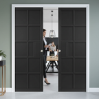 Premium Double Pocket Door Set with Galvanized Steel Frame and Adjustable Jamb Options for Seamless Installation
