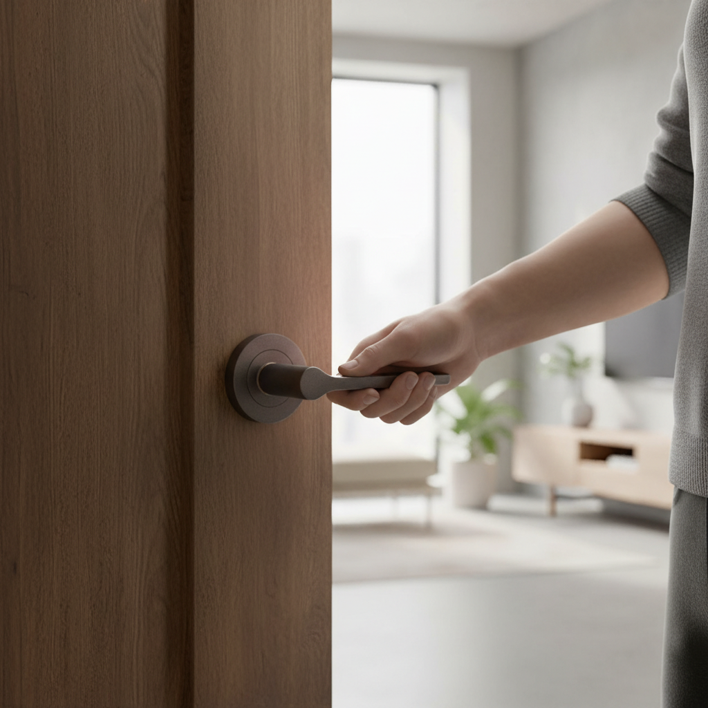 Premium Lever on Rose Door Handle - Ergonomic Design, Fire Door Rated, Ideal for Commercial & Domestic Use