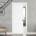 Premium 3 Panel White Flush Pocket Door Set with No Bottom Track, Space-Saving Design, and 15-Year Guarantee