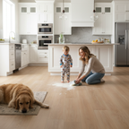 Premium 8mm Water-Resistant Laminate Flooring with Elegant Oak Effect Finish for Home and Commercial Use