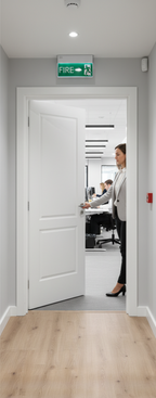 Premium Smooth White Moulded Fire Door with 30-Minute Fire Rating and Solid Core Design for Home Safety