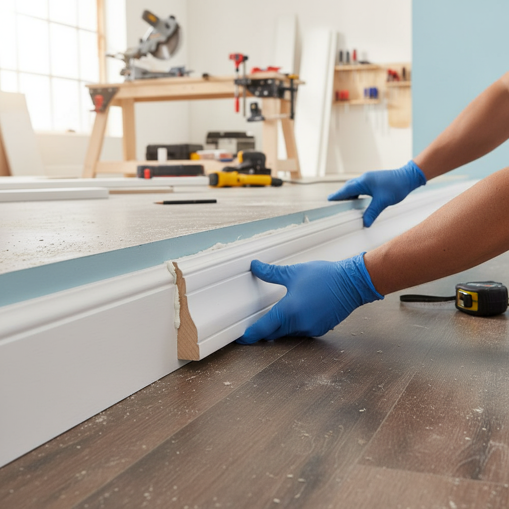 Premium White Painted Ogee Skirting Board - 2.4m Length, 17.5mm Thickness for Contemporary Finish