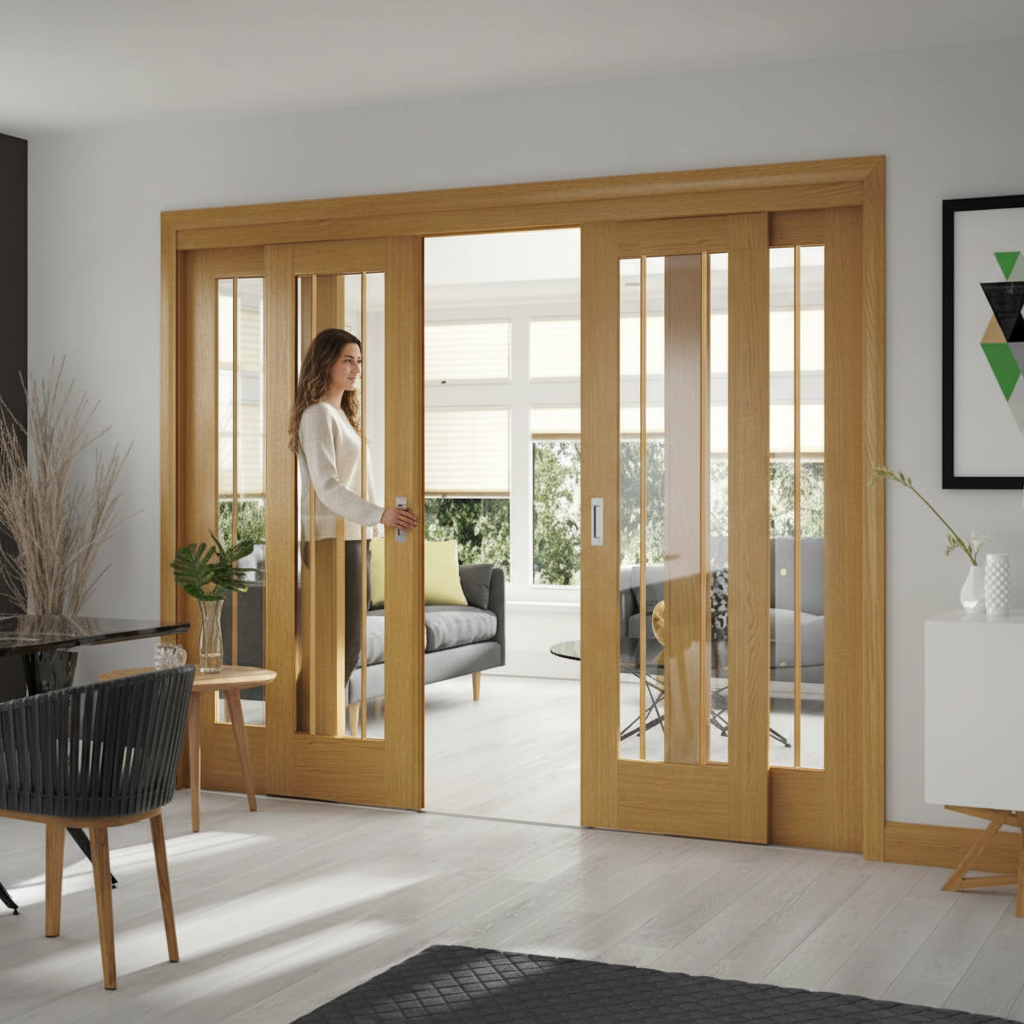 Premium Sliding French Doors with Fixed End Panels - Space-Saving Design for Open-Plan Living, Engineered for Strength and Stability