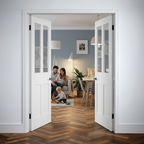 Premium Custom Made White French Doors with Clear Glass for Stylish Spaces - High-Quality Professional Grade for Industrial and Commercial Applicat...