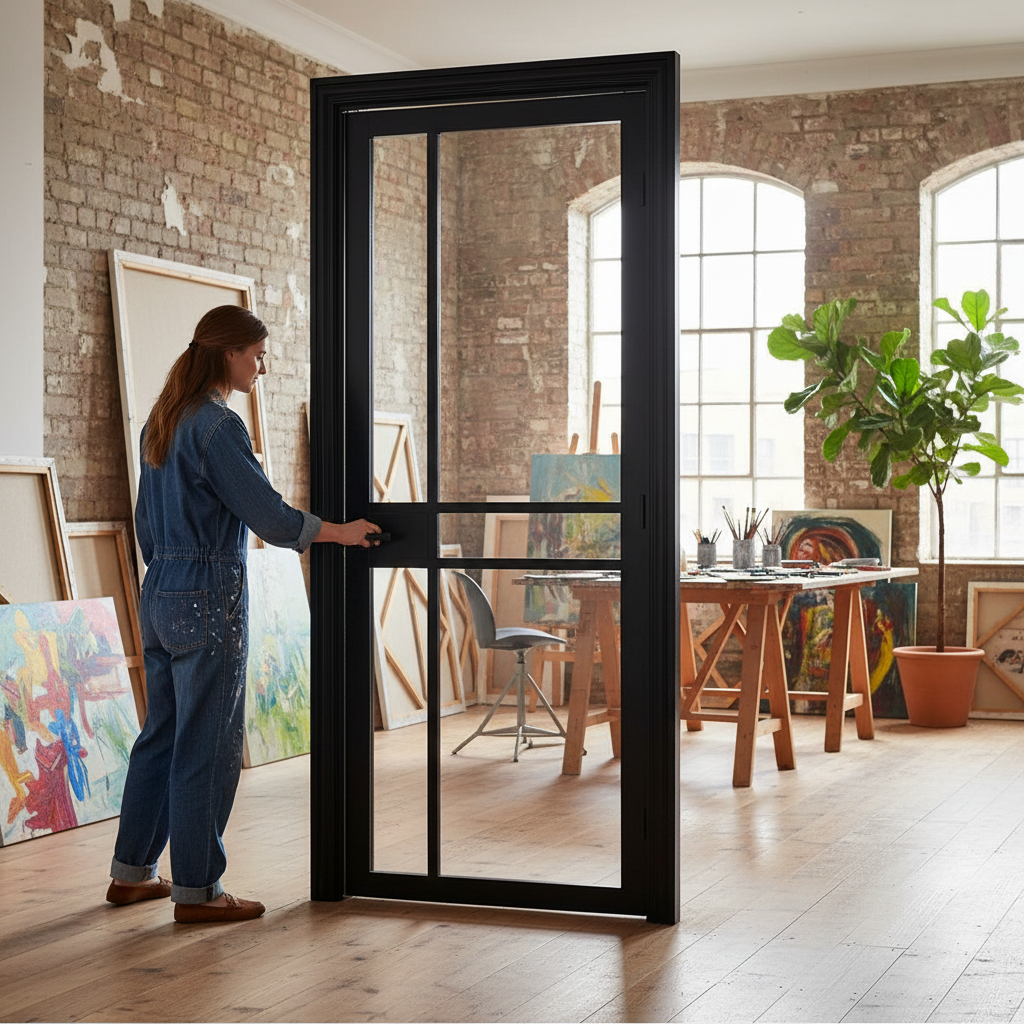 Premium Clear Glazed Internal Door with Solid Engineered Core and Safety Glass - Contemporary Urban Style