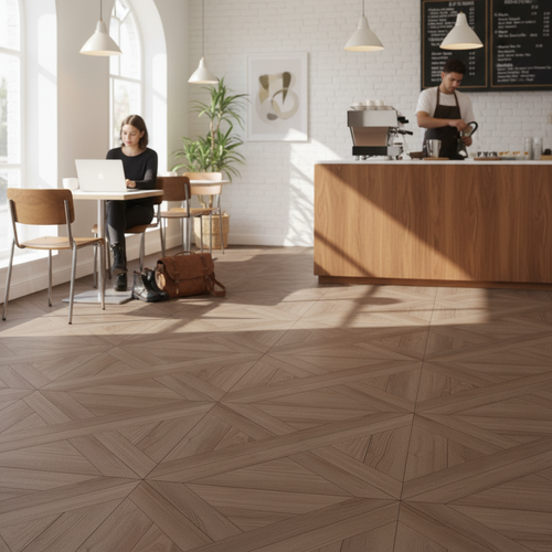 Premium 6.5mm Embossed UV Coated Rigid Core Vinyl Flooring with Angle-Tight Click Installation and IXPE Underlay for Comfort