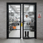 Premium Custom Made Extra Slim 4L Fire Door Pair with 30 Minutes Fire Rating and Clear Fire Glass