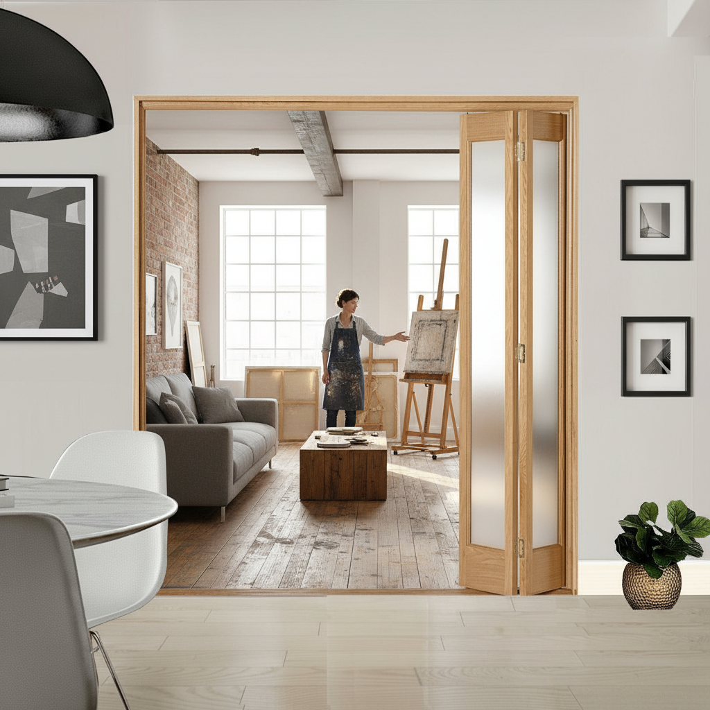 Premium 5 Leaf Bi-Folding Door Set with Slim Line Design and High-Quality Hardware